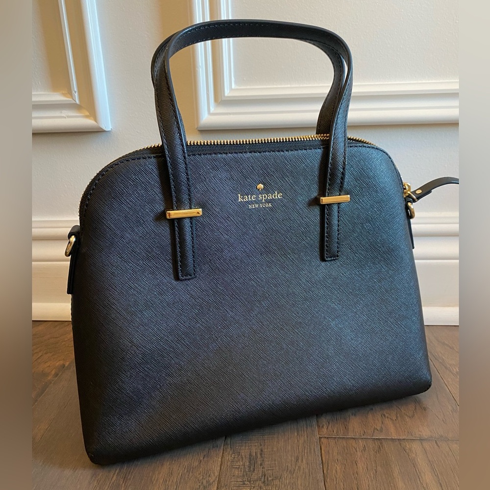 Used 2x! Maise Kate Spade Black Bag with Gold Accents